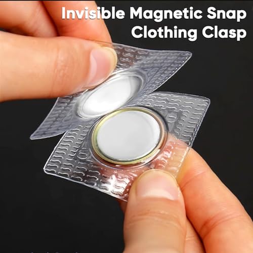 Piopiocoing 64 Pcs 1.18 Inch Hidden Magnetic Snaps，32 Pairs PVC Hidden Sew Invisible Magnetic Snap Clothing Clasp DIY Craft Sewing Tools Fastener Snaps Buttons for Purses