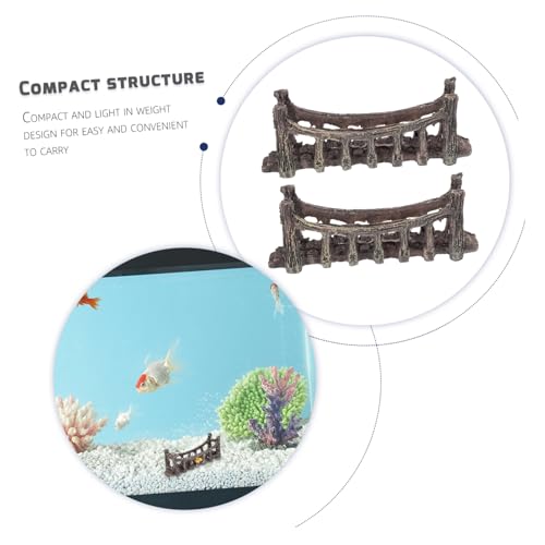 ORFOFE 2pcs Quality Resin Fish Tank Decoration Bridge for Fairy Garden and Aquarium