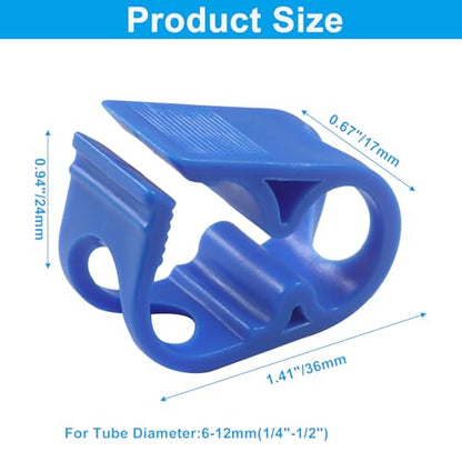 Plastic Tubing Hose Clamps, 1/4"-1/2", Blue, Pack of 5 | Adjustable Tube Clamp, Flow Control, Laboratory Pinch Valve, Shut Off Hose Clips