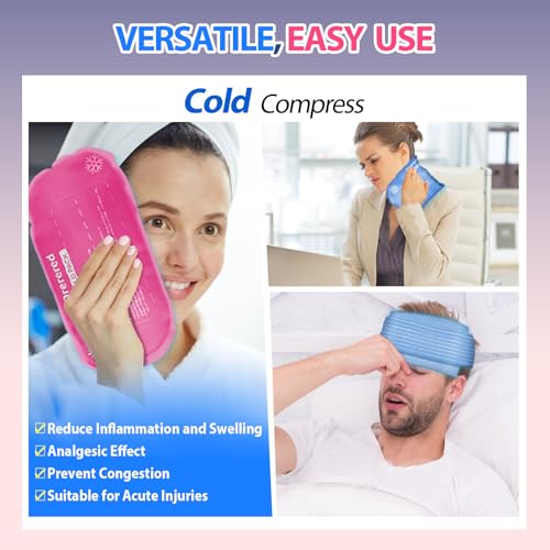 Reusable Cold Ice Packs for Injuries, 3-Piece Set Cold Gel Ice Wrap for Injury Recovery, Alleviate Joint and Muscle Pain (3pcs-Blue) - color: 3pcs-blue