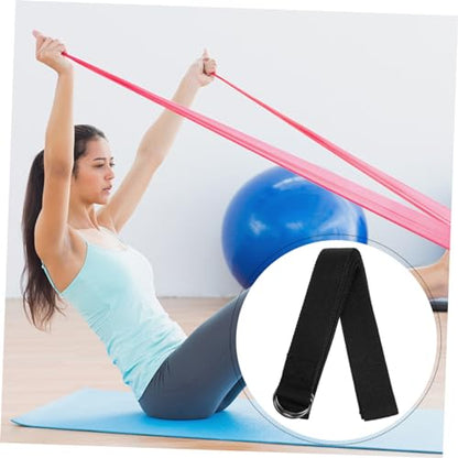Yoga Stretching Belt Workout Fitness Gymnastic Rack Exerciser Straps Grip Mats Stretching Strap Door - color: Black