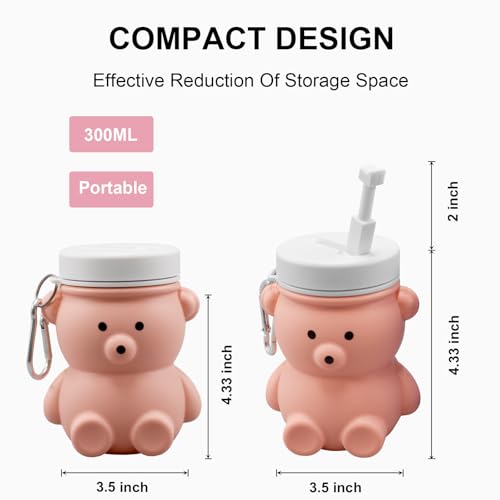아동용 귀여운 휴대용 비데, 사랑스러운 아기 비데 스프레이 병, 300ml 컴팩트 여행용 사이즈 캠핑 페리 병, 접이식 및 각도 조절 가능한 노즐 포함, 가정, 야외, 캠핑 및 여행용 핑크(1개) - color: 핑크