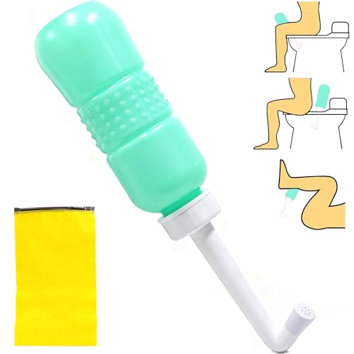 Portable Handheld Personal Hygiene Refresher Toilet Butt Cleaner Travel Bidet Spray Bottle for Home 450 ML(15oz)-Green - color: Green