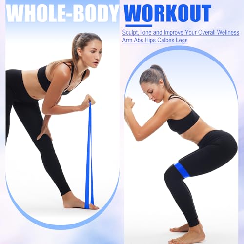 Deekin 20 Pcs Resistance Bands Resistance Loop Exercise Bands Exercise Equipment Elastic Drap Ring for Women and Men Home Fitness, Gym, Yoga - color: Blue, size: 25-30 lbs