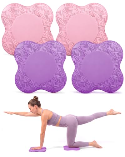 2 packs Yoga Knee Pad Mats Extra Thick for Knees Elbows Wrist Hands Head Foam Pilates Kneeling pad Yoga Knee Cushion Thick Exercise Pads for Knees Elbows Wrist Hands Head Foam Pilates Kneeling pad，Support Foam Pads for Women and Men - color: Pink Purple