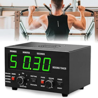 Professional Classic Boxing Interval Timer Selectable Training Time Cycle Repetitions Gym Interval Timer with Led Display (Green) - color: Green