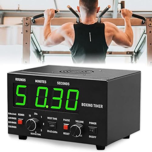 Professional Classic Boxing Interval Timer Selectable Training Time Cycle Repetitions Gym Interval Timer with Led Display (Green) - color: Green