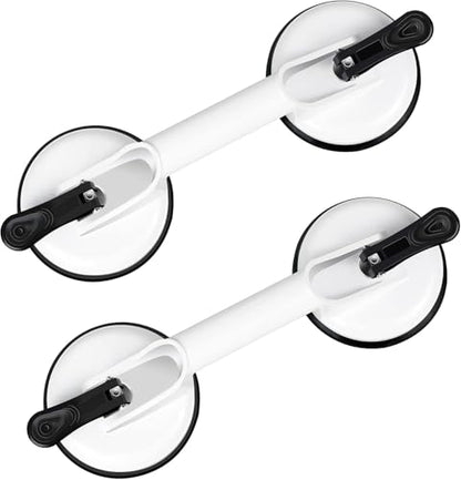 FCHO Glass Suction Cups Heavy Duty Aluminum Hooks for Tile Glass Lifting Dent Puller 2 Pack White | Heavy Duty Aluminum Glass Suction Cup Lifter, Aluminum Vacuum Plate Holder Hooks, For Glass Tile Lifting Dent Pulling, Bathro - color: White