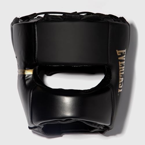 Everlast Elite 2 Headgear Black/Gold Training Sparring Protection (L/XL)