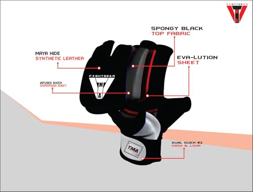 TMA MMA Gloves, for Training Grappling Punching Bag, Kickboxing Gloves, MMA Training Gloves, MMA Sparring Gloves - size: Large-X-Large