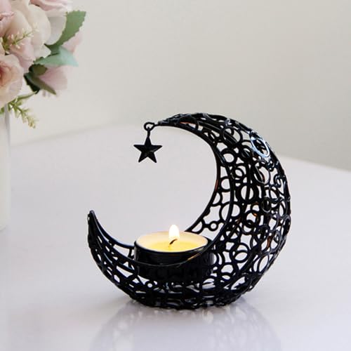 Metal Moon Stand Moon Shaped Holder Tealight Holder Candlestick Table Centerpiece Ramadans Decorations Tealight Stands - color: Gold