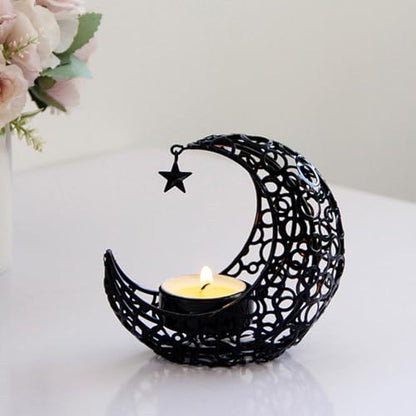 Metal Moon Stand Moon Shaped Holder Tealight Holder Candlestick Table Centerpiece Ramadans Decorations Tealight Stands - color: Gold