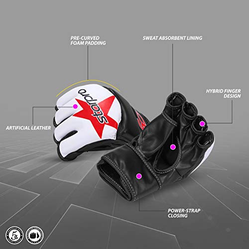 Starpro | Light & Durable MMA Gloves | Great for Grappling & Sparring | MMA Gloves for Men, MMA Gloves Women, MMA Sparring Gloves, MMA Gloves Men, MMA Training Gloves, MMA Boxing Gloves - size: X-Large