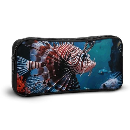 Fish in Fish Tank Pencil Case Portable Makeup Bag Big Capacity Pen Pouch Small Travel Cosmetic Bag Multifunctional Office Supplies Organizer