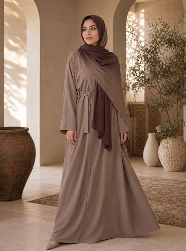 Gradient Dual Color Scarf，Elegant Ombre Headwraps Hijab, Modal Cotton Feel Lightweight Sunscreen Shawls for Women - color: 6#brown