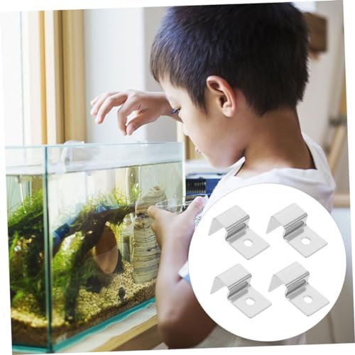 BESPORTBLE 4pcs Heavy Duty Stainless Steel Fish Tank Support Bracket Sturdy Aquarium Lid Holder for Glass Covers Easy to Install Resistant and Design
