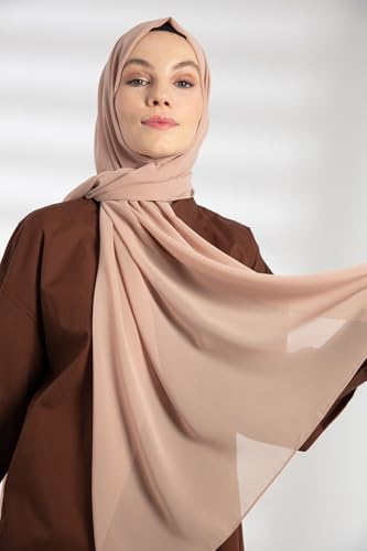 Chiffon Hijab Scarf For Women - Made in Turkiye - color: Foundation
