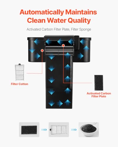 VEVOR Fish Tank Aquarium, 3.5 Gallon, Arch Design, Ultra-Clear GPPS Smart Tank with Adjustable 3-Color Lighting, Self-Cleaning System for Freshwater & Saltwater Fish - Home, Office Use