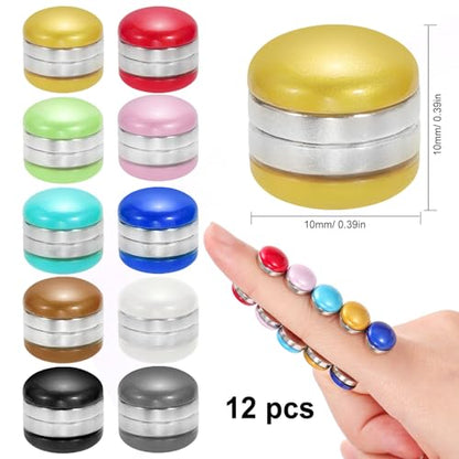 PHOGARY 12 Pairs Hijab Magnets, Strong Hijab Pins for Women, Multi-Use Pinless Hijab Magnetic Pins, Muslim Magnetic Buttons Scarf Pins, No-Snag Brooch Clasp for Clothes Dress Scarves (10 Colors)
