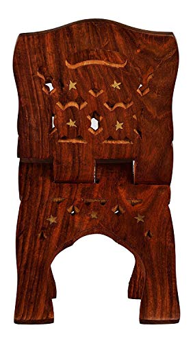 Online Quality Store rihal Stand for Quran |Book Stand for ramayan |Book Reading Stand|Wooden Brown Rehal |Holy Book Stand for Geeta,Quran,Bible,Ramayana |Rehal(12.5 inches)
