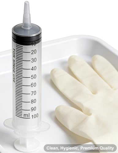 3 Pack Large Syringes, Large Plastic Garden Industrial Syringes for Scientific Labs, Measuring, Watering, Refilling, Filtration Multiple Uses (100ML (3 PCS)) - size: 100ML (3 PCS)