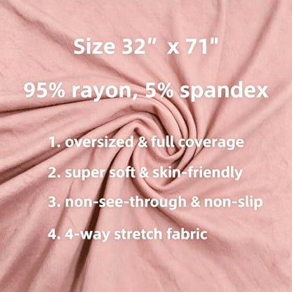 Lina & Lily Non-see-through Premium Jersey Maxi Hijab Head Scarf Wrap for Muslim Women - color: Light Pink