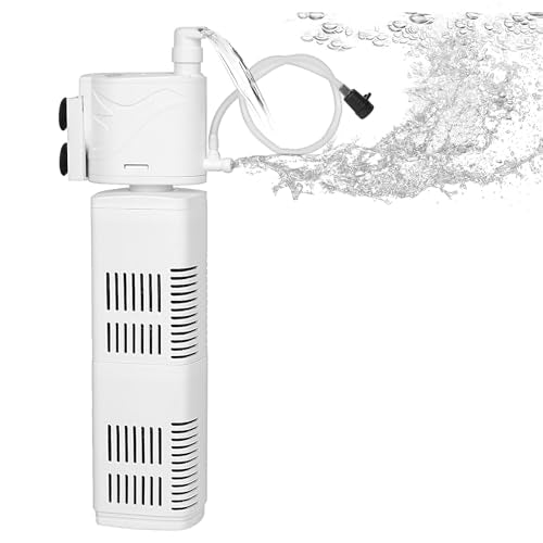 The fish tank filter is suitable for 80-160 gallon aquariums, filtering/oxygenating/water circulation. Built-in biochemical filter cotton - size: 25W (396GPH) is suitable for 80-160GPH fish tanks