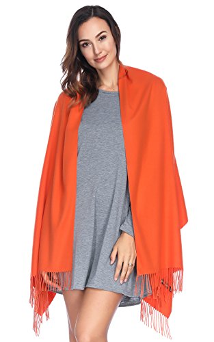 Pashmina Shawl Wraps Scarves Evening Dresses Wedding Bridesmaid for Women - color: Orange