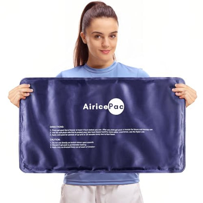 AiricePac Extra Large Gel Flexible Back Ice Packs for Injuries Reusable, 11”x 20” Cold Pack Wrap for Knee Leg Neck Shoulder Hip Back Pain Relief, Cold Compress Therapy for Swelling, Bruises, Surgery - style: XXL 1 PACK