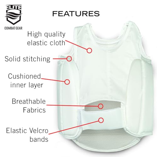 Karate Chest Guard for Kids & Adults. Martial Arts Body Protector. - size: Small