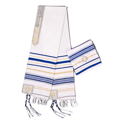 blue men's prayer shawl Christian prayer scarf jewish tzitzit tallit cloth rainbow jerusalem clothes Israel design