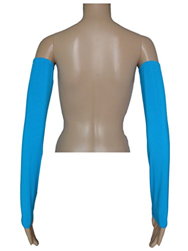 Women's Muslim Modal Arm Stretch Sleeves Cover - color: Lakeblue