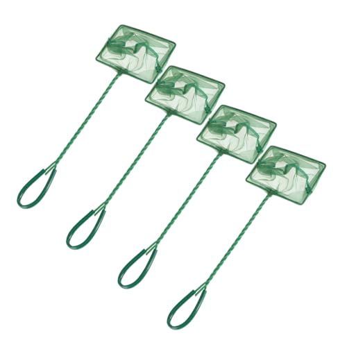4pcs Green Aquarium Fishing Net Soft Mesh for Catching of Fish and Shrimp Essential Aquarium Accessories