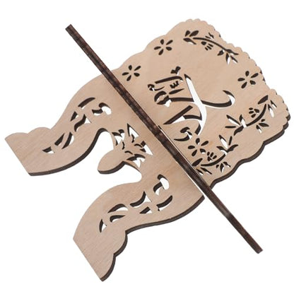 KALLORY Wooden Detachable Bible Book Stand and Quran Display Rack, Classic Temple Reading Desk Organizer for Eid Holiday Table Decoration, Elegant Wood Book Holder for Office and Home Use