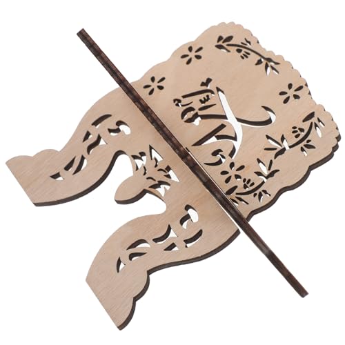 KALLORY Wooden Detachable Bible Book Stand and Quran Display Rack, Classic Temple Reading Desk Organizer for Eid Holiday Table Decoration, Elegant Wood Book Holder for Office and Home Use