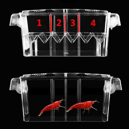 Multifunctional Fish Breeding Box 4 Rooms Aquarium Breeder Box with Suction Cups Fish Baby Hatchery Acrylic Incubator Isolation Boxes for Guppy Baby Hatchery Injured Pregnant Fishes