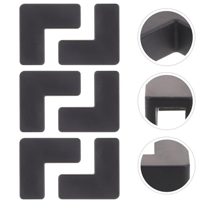 TOYANDONA 6pcs Black Silicone Corner Bumpers for Furniture and Fish Tank Safety, Medium Size Flexible Edge Guards for Pet Carriers and Aquarium Protection