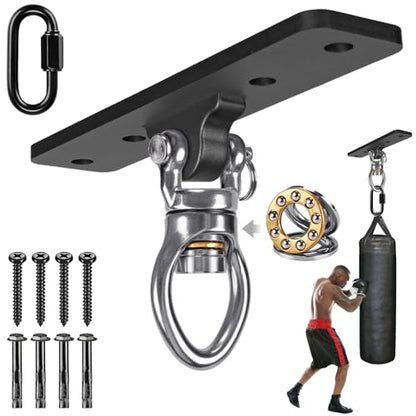 Kipika Heavy Bag Hanger Wall Mount Punching, Rotatable Heavy Duty Boxing Bag Bracket for Home Gym Indoor, Adjustable Length for Kickboxing Bag, Muay Thai Bag,Speed Bag - color: B-Black