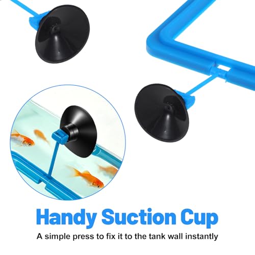 2PCS Fish Feeding Ring, EVA Aquarium Floating Plant Corral with Strong Suction Cup, 2 Sizes Fish Tank Accessories for Mini Betta Tank, Floating Plants Holder|Feeder|Corral(Round + Square)