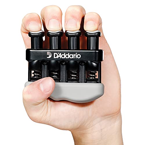 D'Addario Varigrip Finger Strengthener with Fiddilink - Finger Exerciser & Guitar Trainer with Simulated Strings for Callus Building - Strengthening & Coordination Tool for Guitar Players