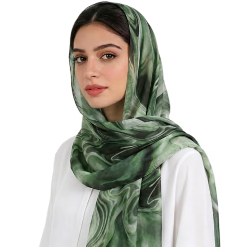 Hijab Scarf for Women Fashion Printed Modal Hijab Head Wrap Scarves Lightweight Long Scarf Shawls - color: Watercolor I