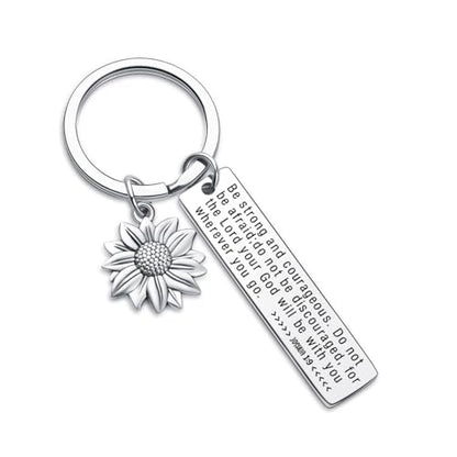 7RVZM Bible Verse Keychain Religious Gift Inspirational Jewelry Christening Keychain Goddaughter Gift