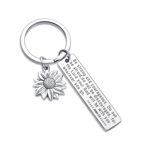 7RVZM Bible Verse Keychain Religious Gift Inspirational Jewelry Christening Keychain Goddaughter Gift