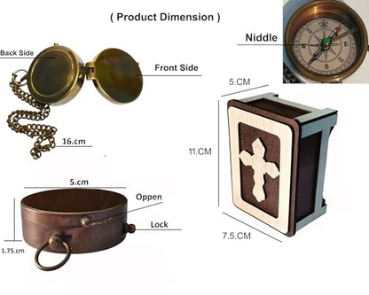 Deocar Engraved Brass Compass with Inspirational Quotes and Wooden Box –Gift for Son, Husband, Grandson, or Travelers – Ideal for Birthdays Graduation Christmas or Special Occasions - style: Go Confidently