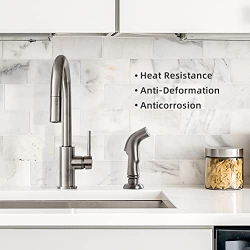 Kitchen Sink Sprayer Replacement, Universal Side Sprayer with Hose and Holder, Pull Out Spray Head, Brushed Nickel - color: Brushed Nickel