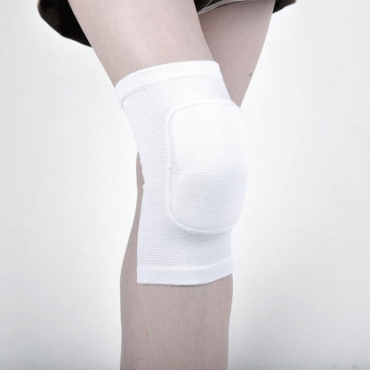 Kids Volleyball Kneepad Soft with Sponge 1 Pair, Knee Sleeve for Adult Youth Pole Dance Cycling Soccer Roller Skating-Elbow Support Work Gym Yoga Golf Leg Protector Auto Mechanic-Black(White, L)
