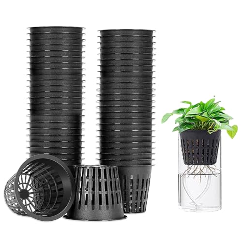 50 PCS 3 Inch Heavy Duty Net Pots,Hydroponic Cups,Garden Slotted Mesh Net Cups,Plant Nursery Net Pots for Hydroponics - size: 3inch