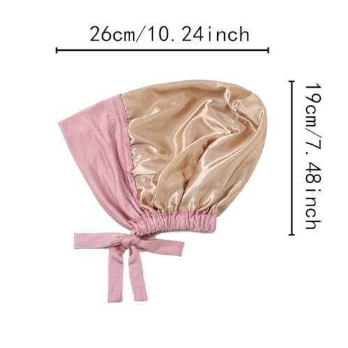 Yeieeo Women's Satin-Lined Tie Closure Hijab Undercap Non Slip,Premium Jersey Muslim Daily Wear Inner Headscarf Cap - color: Nude Pink