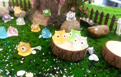 54PCS Mini Owl Decor for Dollhouse Resin Animal Tiny for Crafts Micro Miniature Owls for Fairy Garden Dollhouse Micro Landscaping Decoration (Owl) - style: Owl