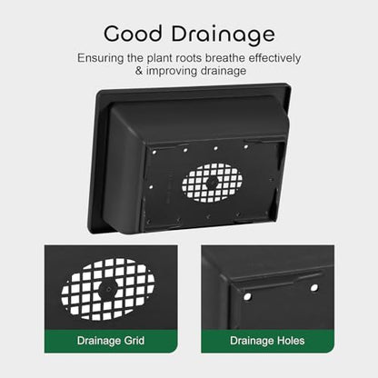 GROWNEER Bonsai Pots with Drainage Humidity Trays & 1 Repotting Mat, 3 Pcs 6.5 Inch Durable Small Bonsai Tree Training Pot Built in Mesh, Rectangle Planter Kit for Succulent Starter Indoor Outdoor - size: 3pcs/6.5x4.8in